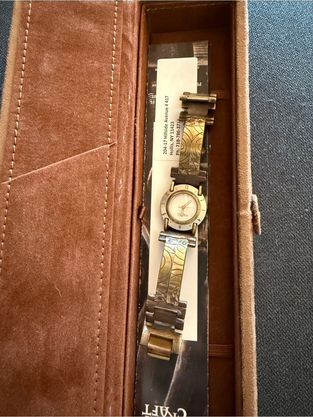 Watch Craft by Eduardo Milieris Bronze-Tone Decorative Bracelet Watch